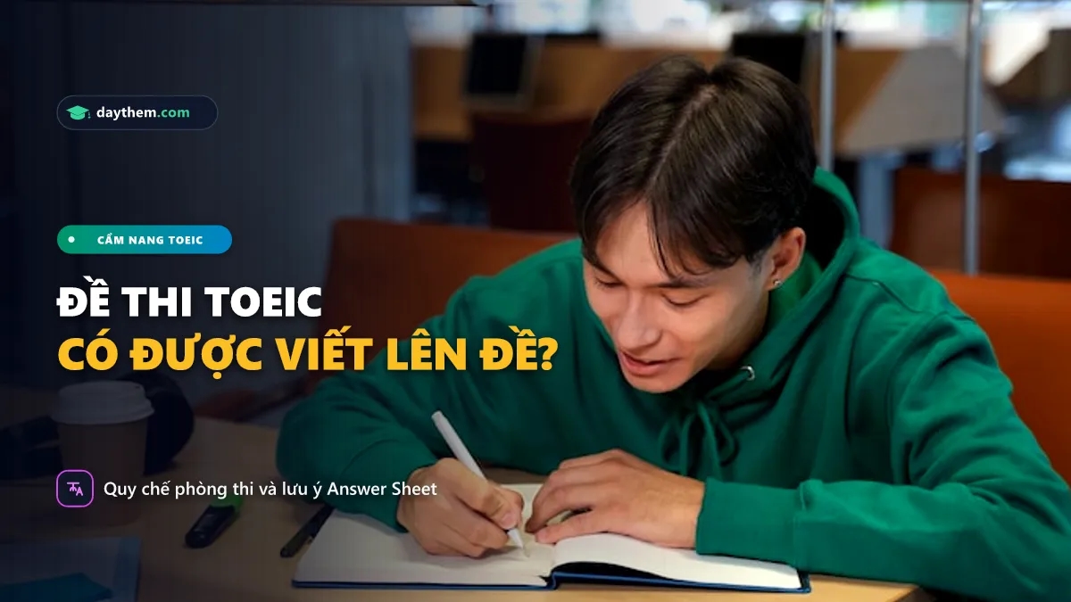 Có được viết vào đề thi TOEIC không