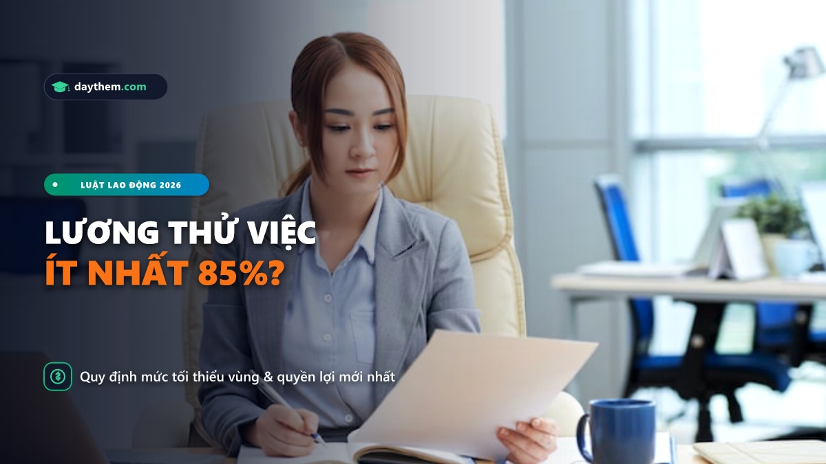 Mức lương thử việc năm 2026 là báo nhiêu