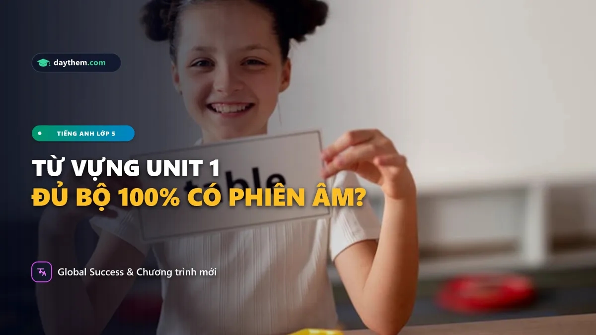 Từ vựng Unit 1 của tiếng Anh lớp 5 là gì