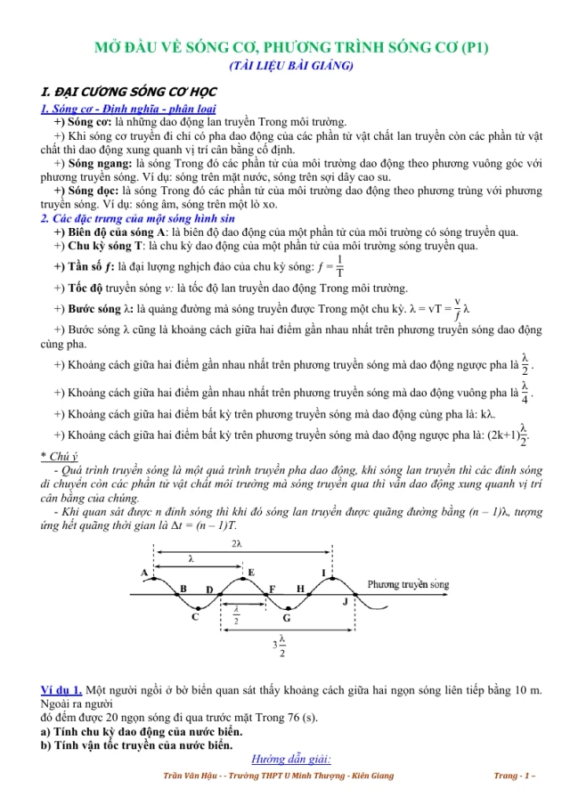 Bài Tập Trắc Nghiệm Sóng Cơ Theo Từng Dạng Có Lời Giải Và - Thumbnail