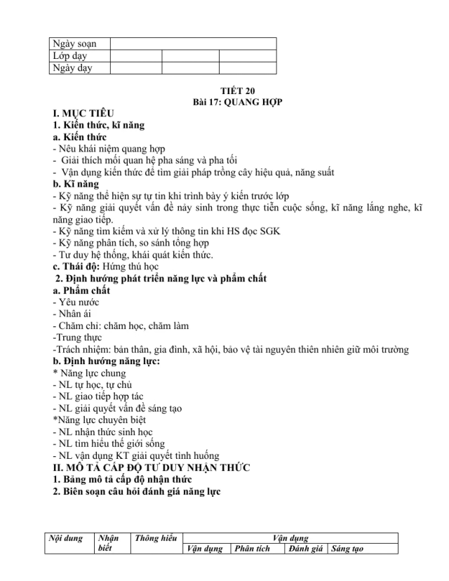 Giáo Án Sinh 10 HK2 Phương Pháp Mới 5 Hoạt Động - Thumbnail
