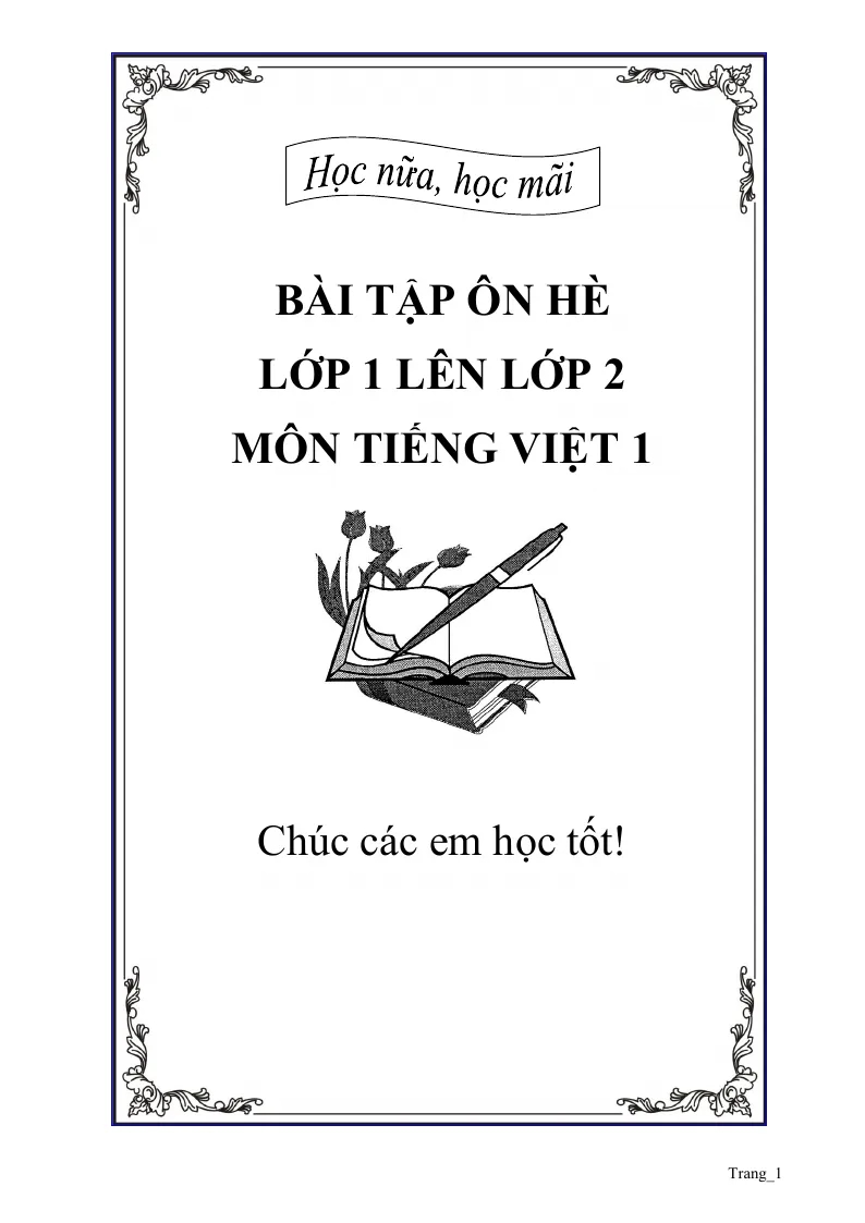Bài Tập Ôn Hè Tiếng Việt 1 Lên 2 Theo Từng Đề