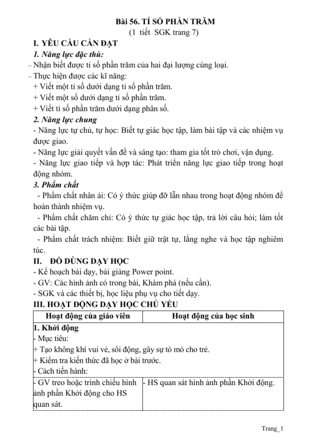 Giáo Án Toán 5 Chân Trời Sáng Học Kỳ 2 - Thumbnail