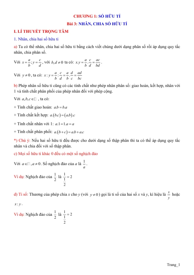 Chuyên Đề Nhân Chia Số Hữu Tỉ Toán 7 - Thumbnail