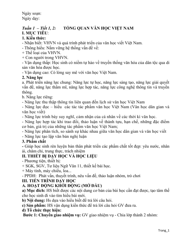 Giáo Án Ngữ Văn 10 Theo Công Văn 5512 Học Kỳ 1 Rất Hay - Thumbnail