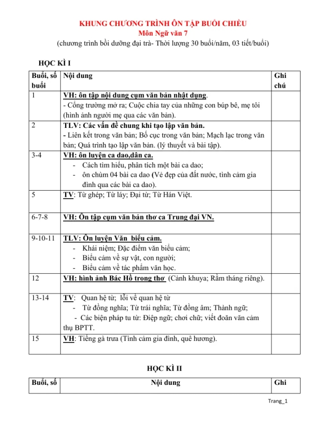 Giáo Án Dạy Thêm Ngữ Văn Lớp 7 Học Kì 1 - Bộ 2 - Thumbnail