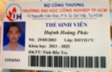 Bằng cấp của Sinh viên dạy kèm Huỳnh Hoàng Phúc Đại học Công Nghiệp TPHCM