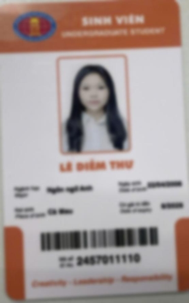 Bằng cấp của Sinh viên dạy kèm Lê Diễm Thư Trường ĐH Khoa học xã hội & Nhân văn