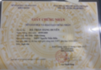 Bằng cấp của Sinh viên dạy kèm Dáng Duyên Trường Đại học Sư phạm thành phố Hồ Chí Minh