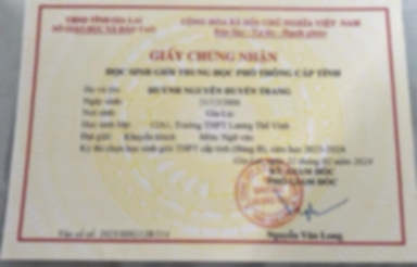 Bằng cấp của Sinh viên dạy kèm Huỳnh Nguyễn Huyền Trang Đại học giao thông vận tải TPHCM
