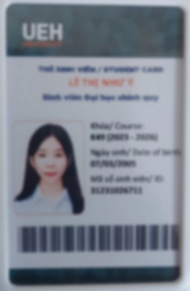 Bằng cấp của Sinh viên dạy kèm Lê Thị Như Ý Đại học Kinh tế TP. Hồ Chí Minh (UEH)