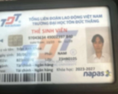 Bằng cấp của Sinh viên dạy kèm Trần Anh Khoa tôn đức thắng