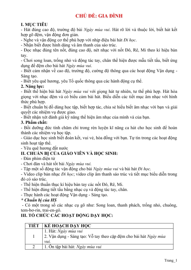 Giáo Án Âm Nhạc 2 Cả Năm Theo Từng Chủ Đề - Thumbnail