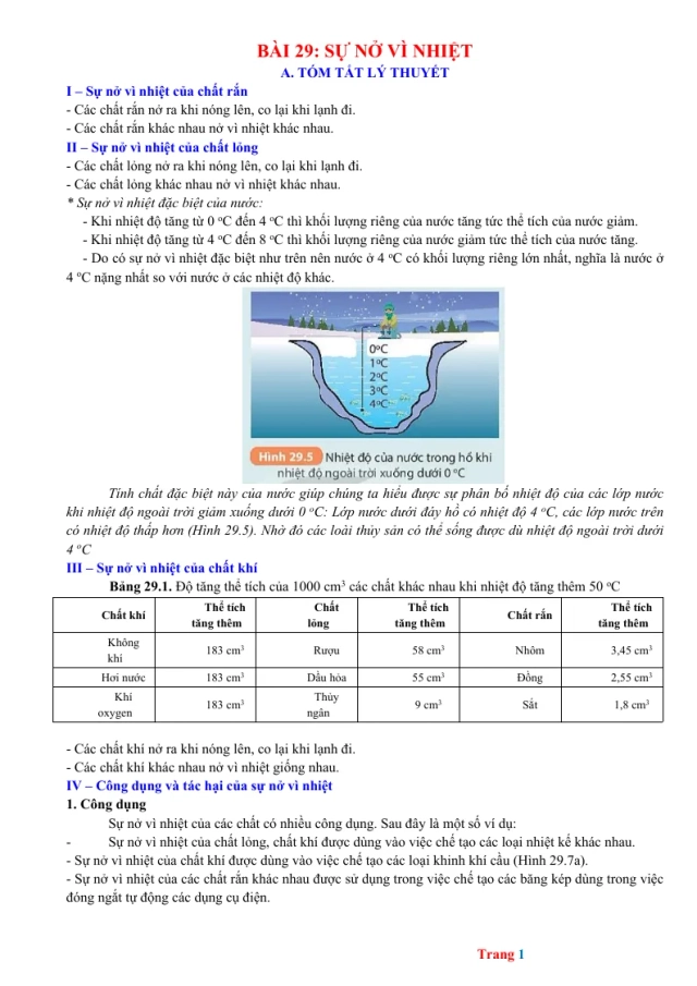 Chuyên Đề KHTN 8 Bài 29 Sự Nở Vì Nhiệt - Thumbnail