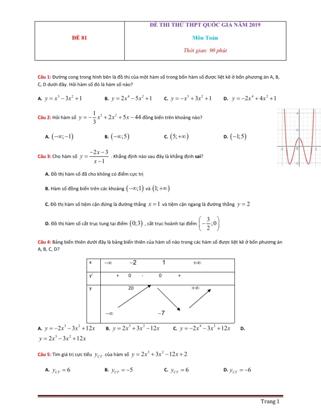 10 Đề Thi Thử THPT Quốc Gia Năm 2019 Môn Toán Có Đáp Án Và Lời Giải - Tập 8 - Thumbnail