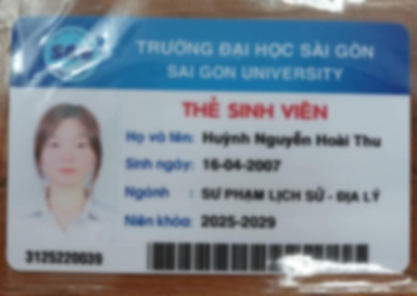 Bằng cấp của Sinh viên dạy kèm Huỳnh Nguyễn Hoài Thu Đã nhận lớp tại trung tâm gs Thăng Long, trung tâm gs Mạc Đĩnh Chi, gia sư Đất Việt, gia sư Thành Dược, gia sư Ông Mặt Trời