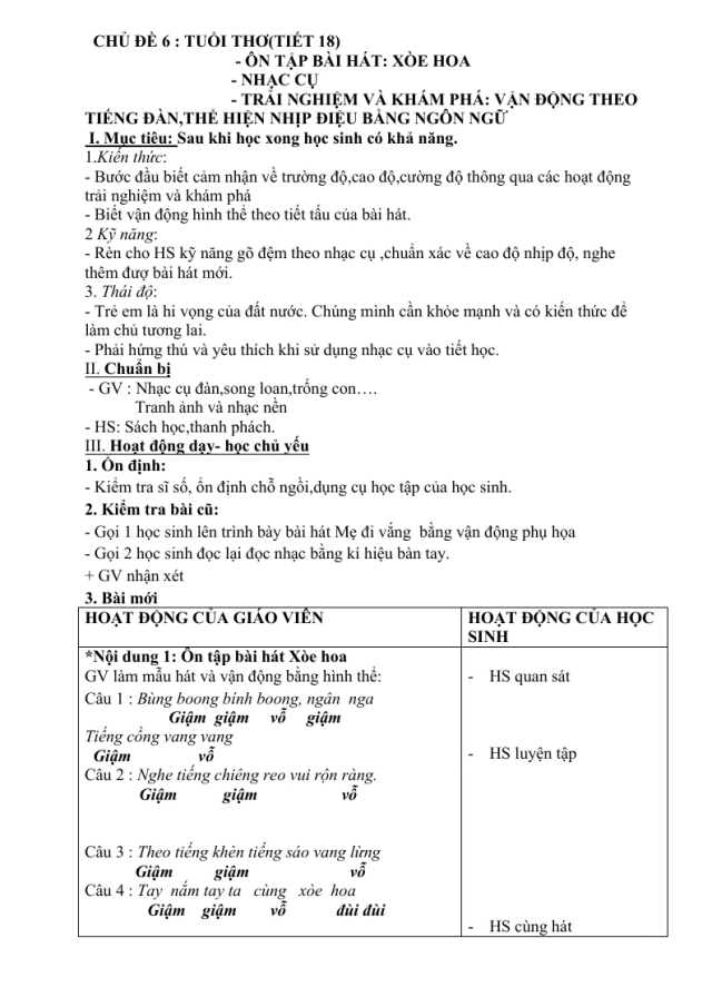 Giáo Án Môn Âm Nhạc Lớp 1 Sách Học Kỳ 2 - Thumbnail