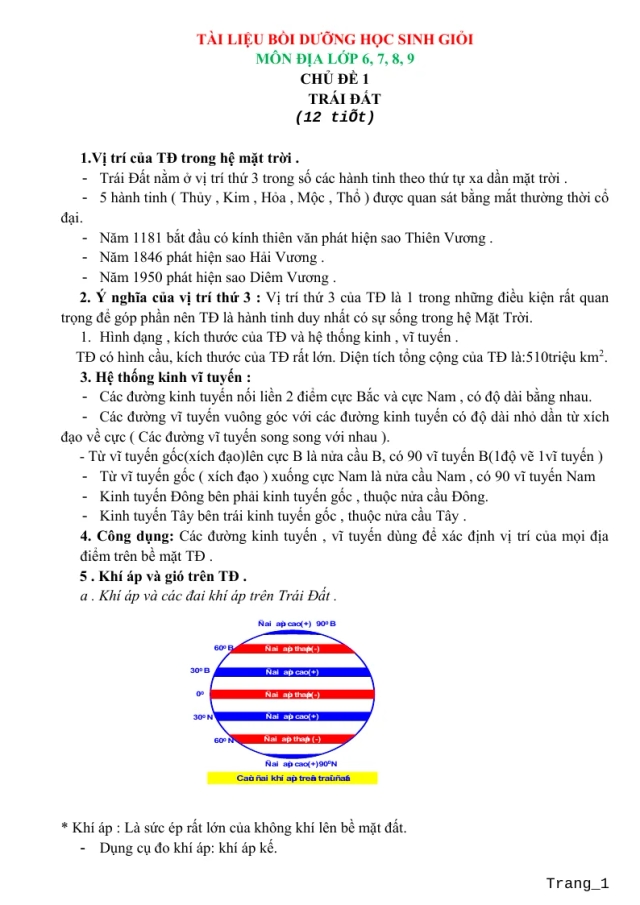 Tài Liệu Bồi Dưỡng HSG Môn Địa Lớp 6, 7, 8, 9 - Thumbnail