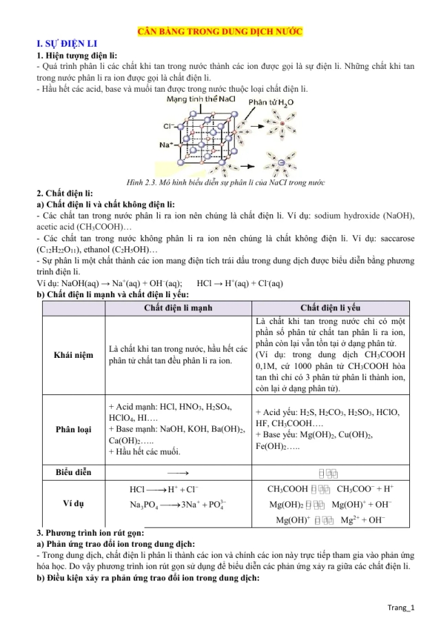Các Dạng Toán Bài Cân Bằng Trong Dung Dịch Nước Lớp 11 - Thumbnail
