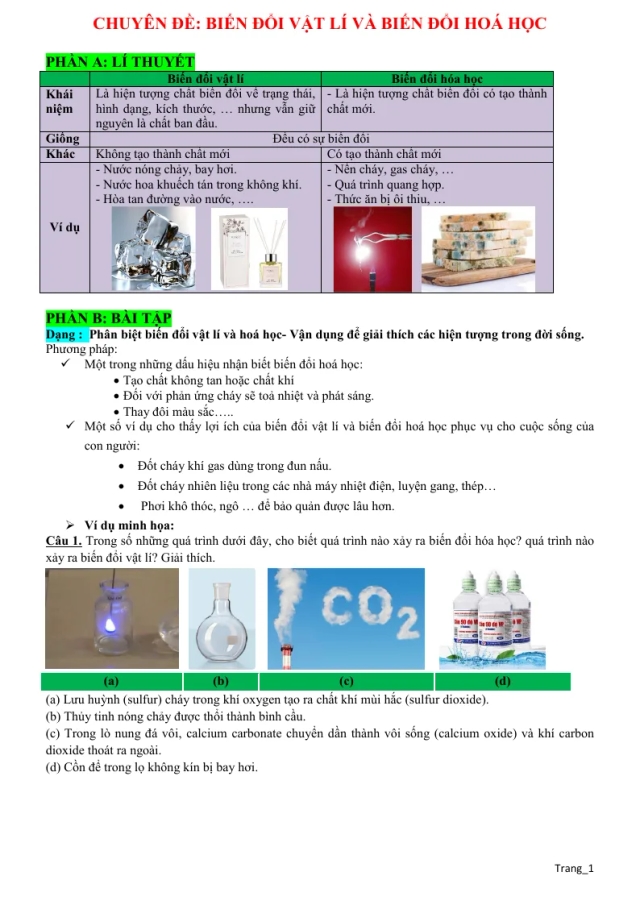 Chuyên Đề Biến Đổi Vật Lí Và Biến Đổi Hoá Học Bồi Dưỡng HSG Hóa 8 - Thumbnail