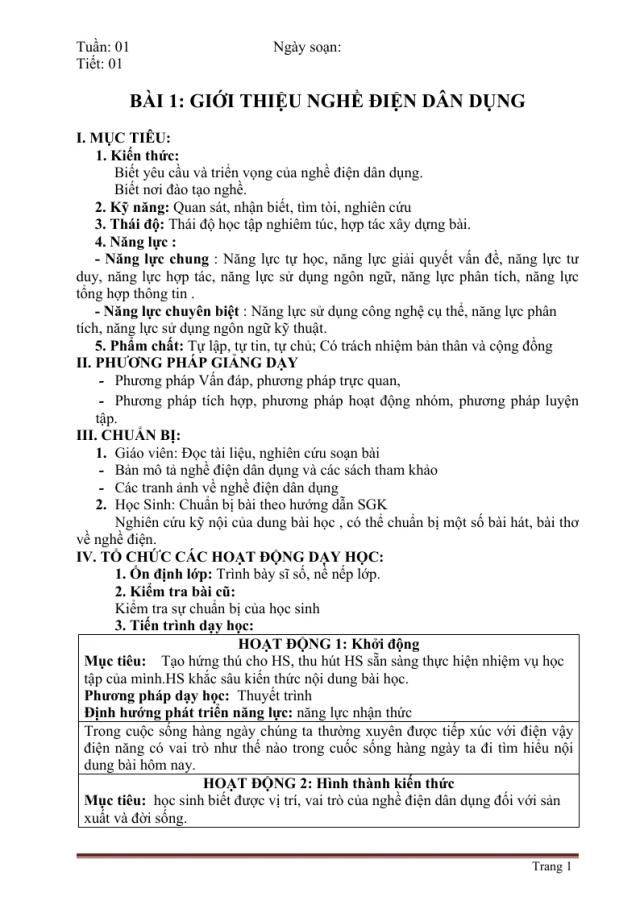 Giáo Án Môn Công Nghệ 9 Cả Năm Theo Phương Pháp Mới Phát Triển Năng Lực - Thumbnail