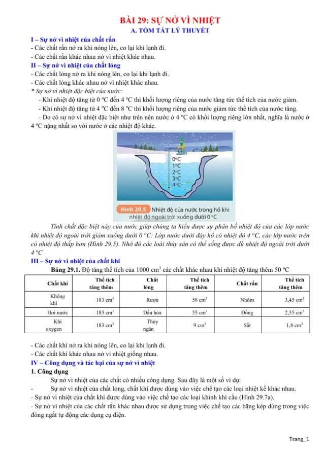 Chuyên Đề KHTN 8 Bài 29 Sự Nở Vì Nhiệt - Thumbnail
