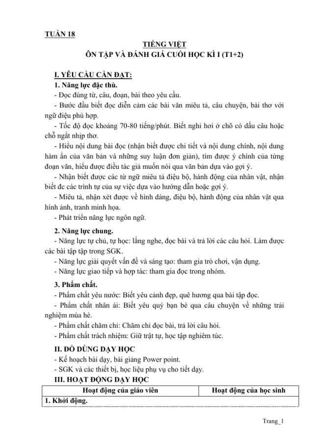 Giáo Án Tiếng Việt 3 Tuần 18 - Thumbnail