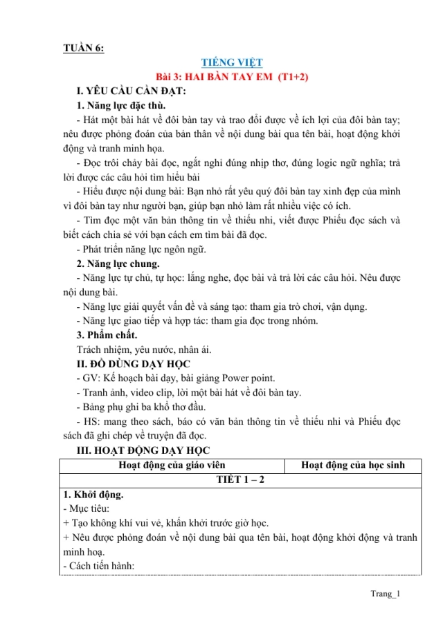Giáo Án Tiếng Việt 3 Tuần 6 - Thumbnail