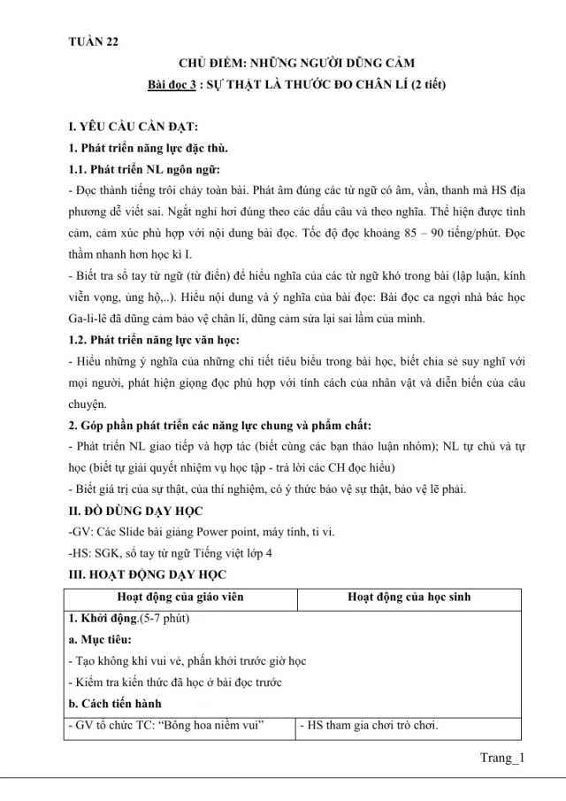 Giáo Án Môn Tiếng Việt Lớp 4 Tuần 22 - Thumbnail