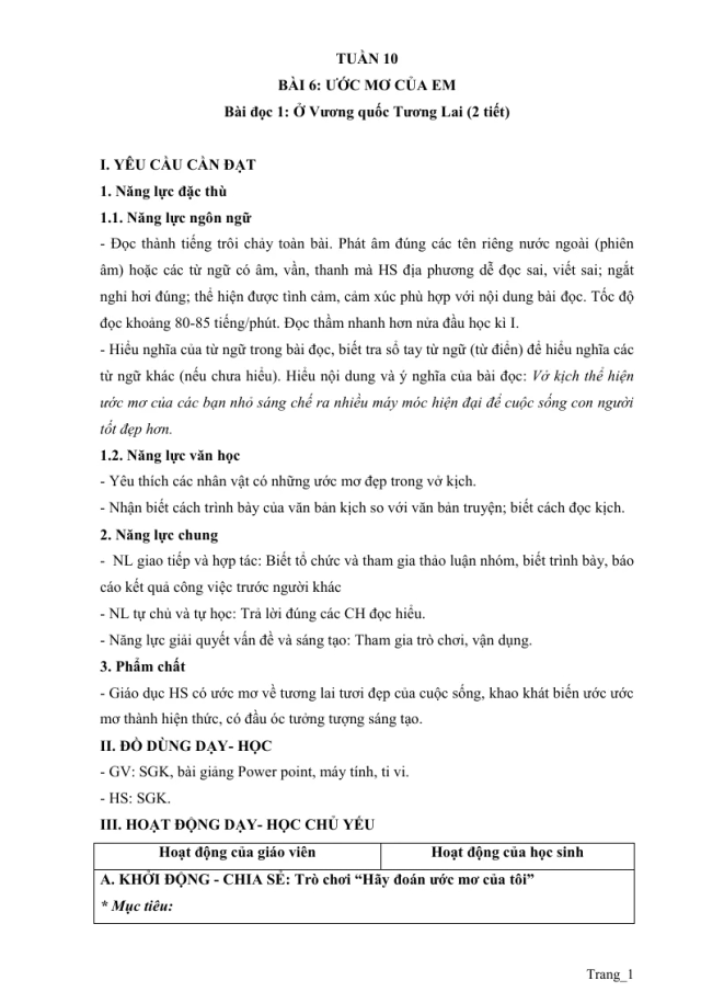Giáo Án Môn Tiếng Việt Lớp 4 Tuần 10 - Thumbnail