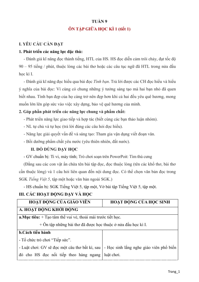 Giáo Án Tiếng Việt 5 Tuần 9 - Thumbnail