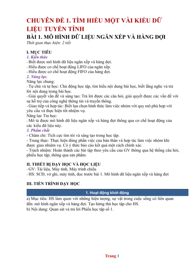 Kế Hoạch Bài Dạy Chuyên Đề Tin 12 Cả Năm - Thumbnail