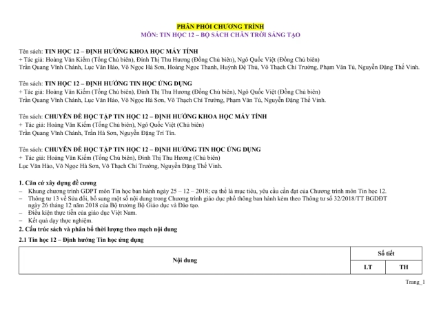 Phân Phối Chương Trình Tin 12 - Thumbnail