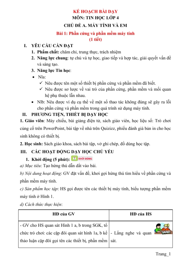 Giáo Án Tin Lớp 4 Trộn Bộ Năm Học 2024 - 2025 - Thumbnail