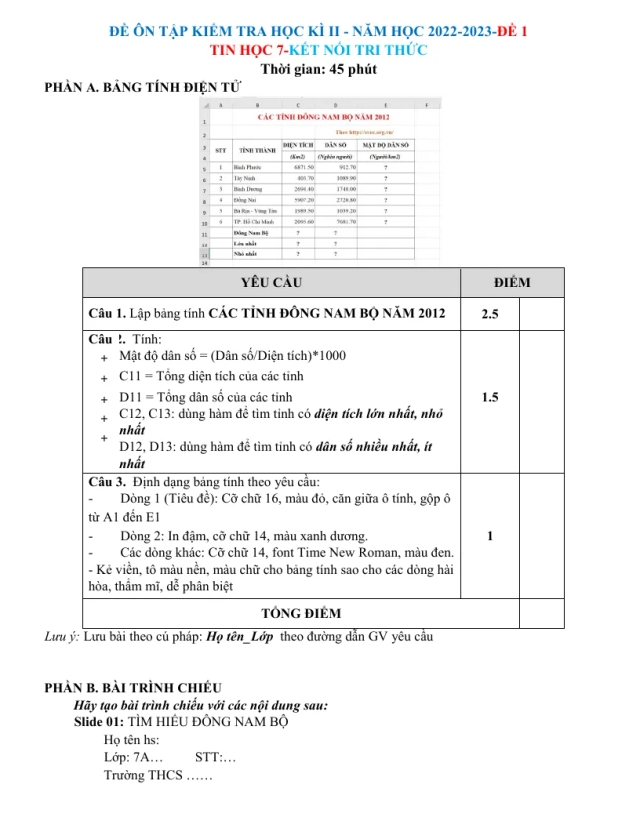 Bộ Đề Ôn Thi Tin 7 Học Kỳ 2 Năm 2022 - 2023 - Thumbnail