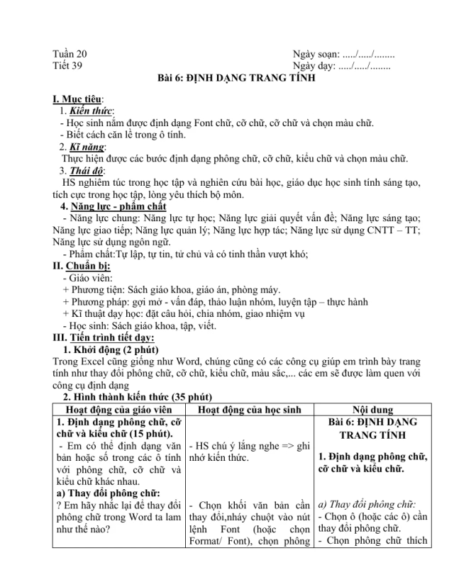 Giáo Án Tin Lớp 7 Học Kỳ 2 gồm 5 Hoạt Động Phương Pháp Mới - Thumbnail