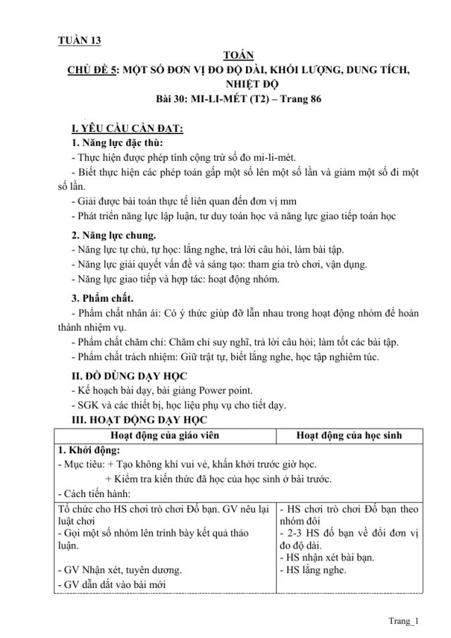 Giáo Án Toán 3 Tuần 13 - Thumbnail