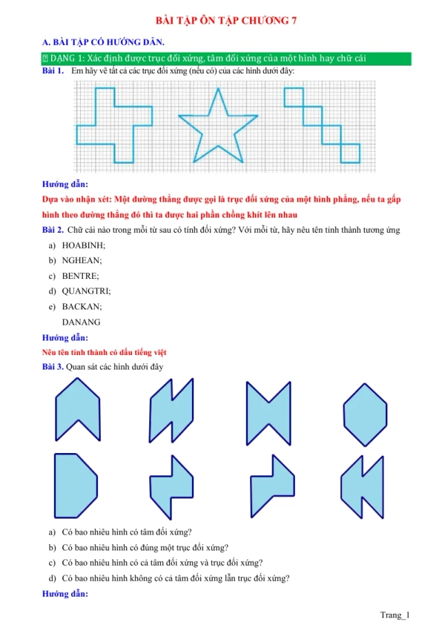 Phương Pháp Giải Bài Tập Ôn Chương Tính Đối Xứng Của Hình Phẳng Toán 6 CTST - Thumbnail