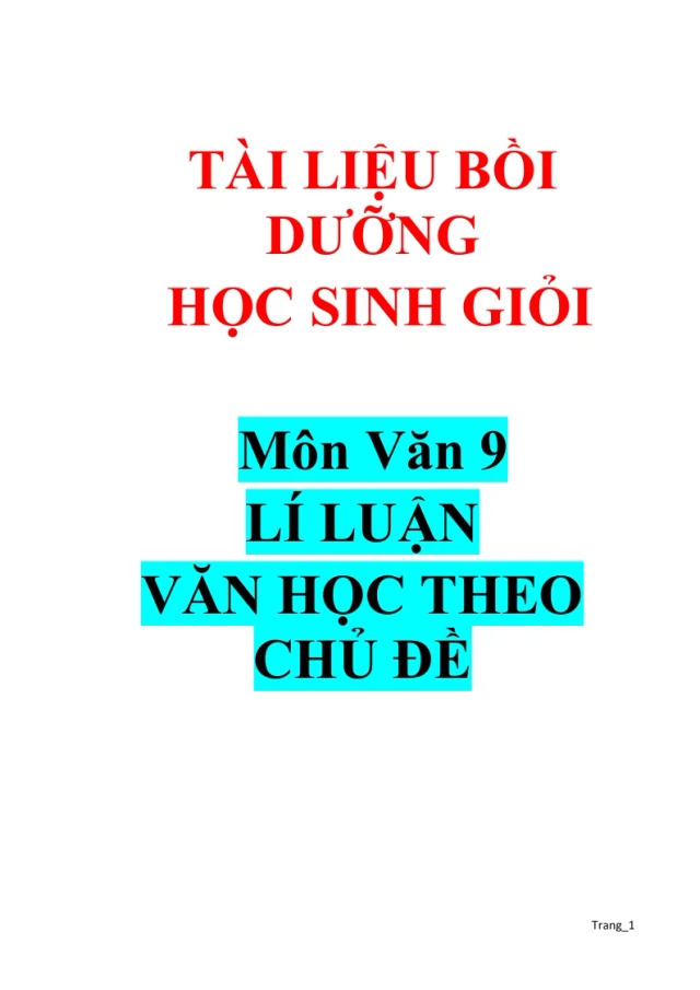 Bồi Dưỡng HSG Ngữ Văn 9 Phần Lí Luận Văn Học Theo Chủ Đề - Thumbnail