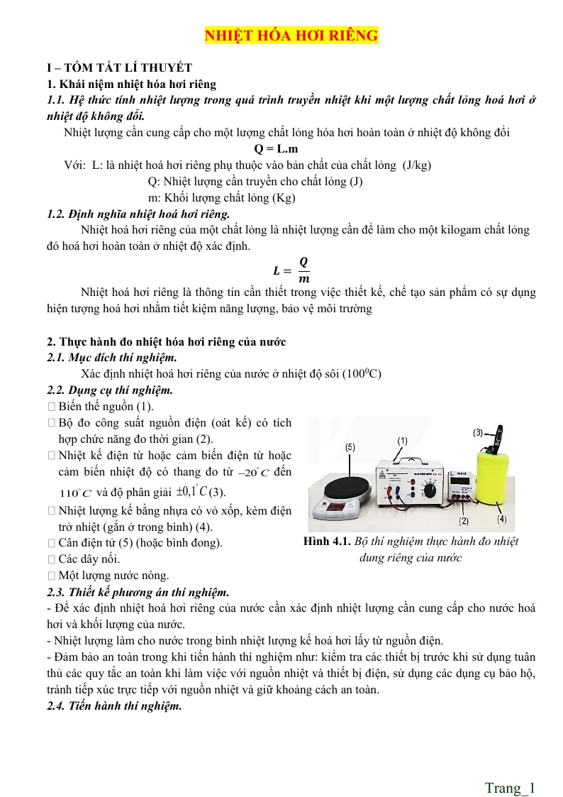Các Dạng Toán Bài Nhiệt Hóa Hơi Riêng Vật Lí 12