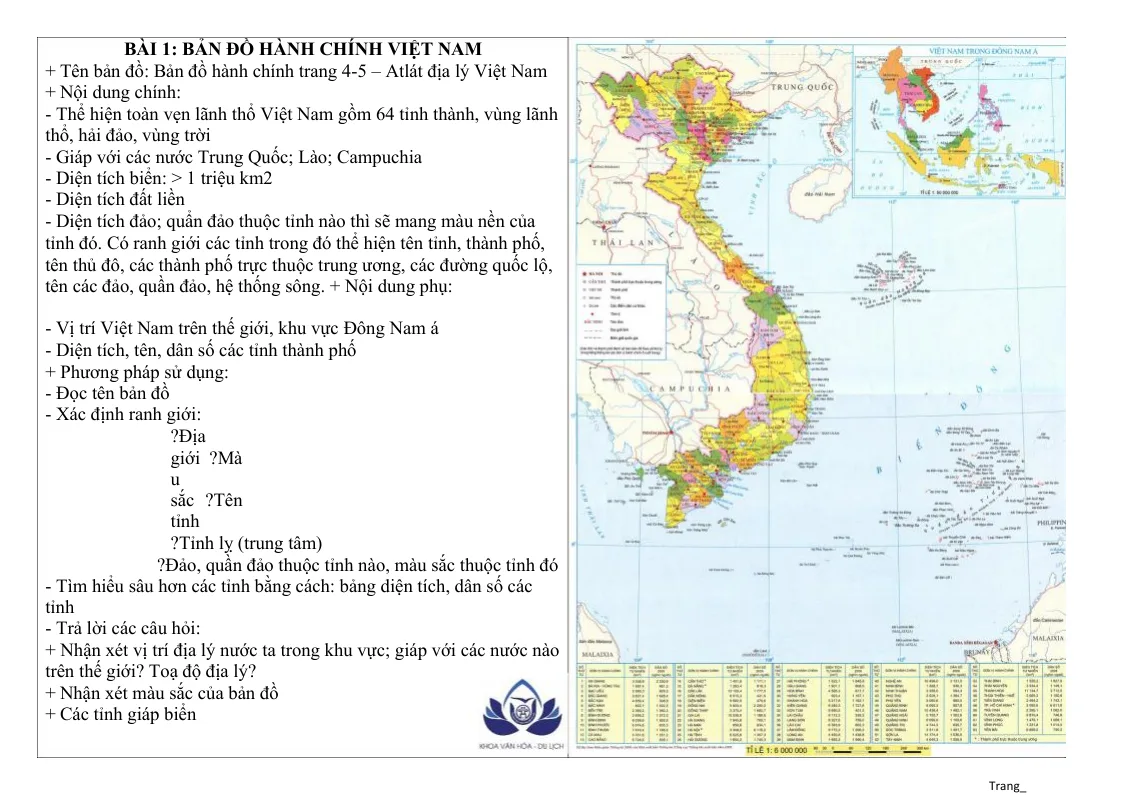Học Địa Lí Qua Atlat Theo Bài