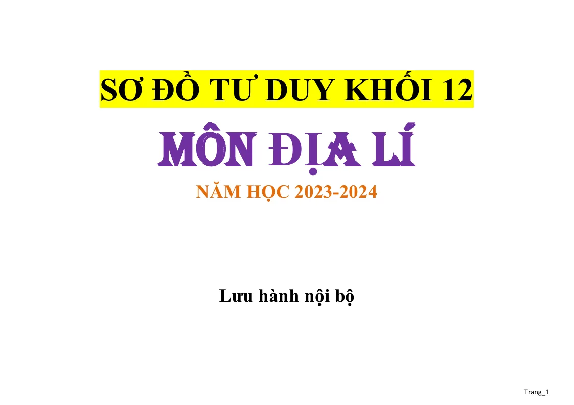 Sơ Đồ Tư Duy Môn Địa Lí 12 Năm 2024 Rất Đẹp