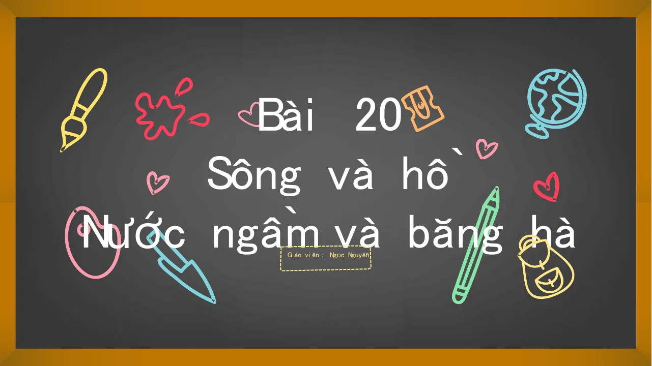 Giáo Án PowerPoint Địa Lí 6 Bài 20: Sông Và Hồ - Nước Ngầm Và Băng Hà