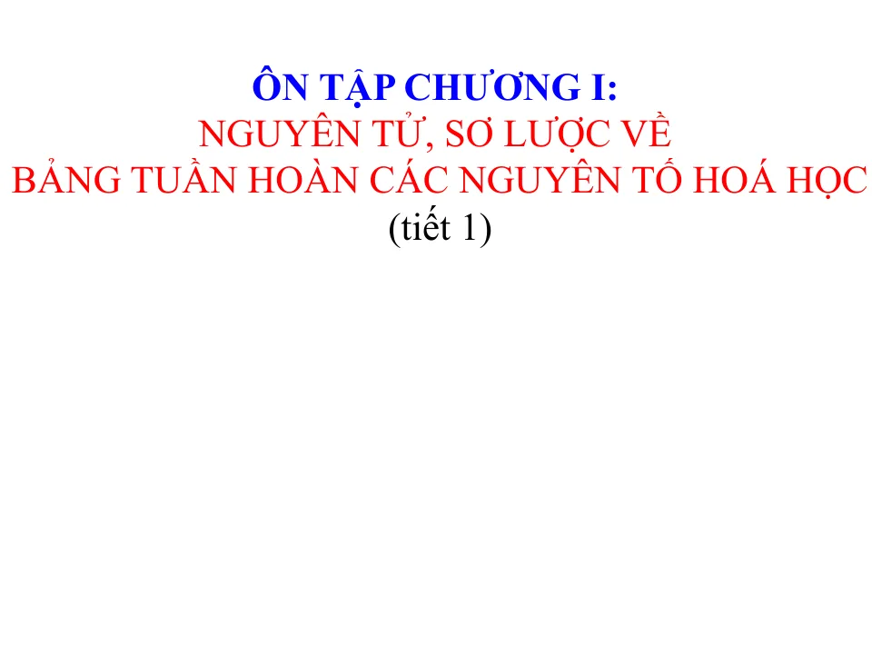 Giáo Án PowerPoint Môn Hóa Lớp 7 Sách KNTT Ôn Chương 1 Nguyên Tử