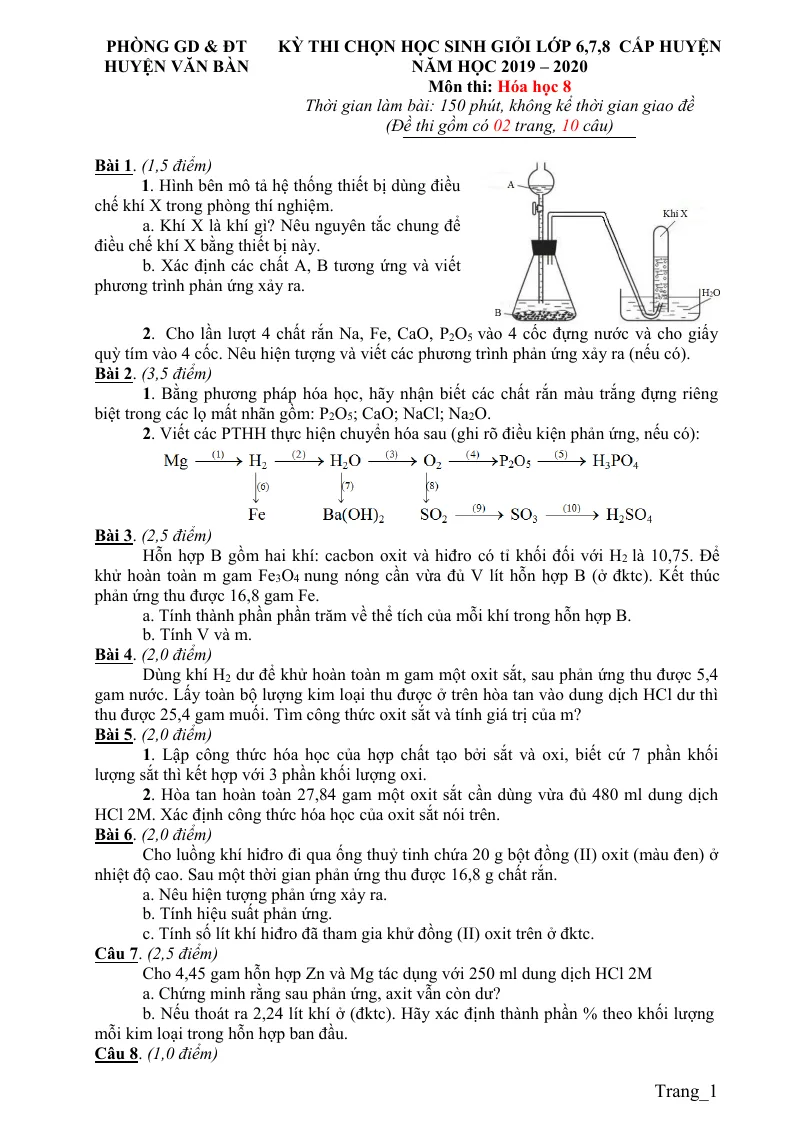 55 Đề Thi HSG Hóa 8
