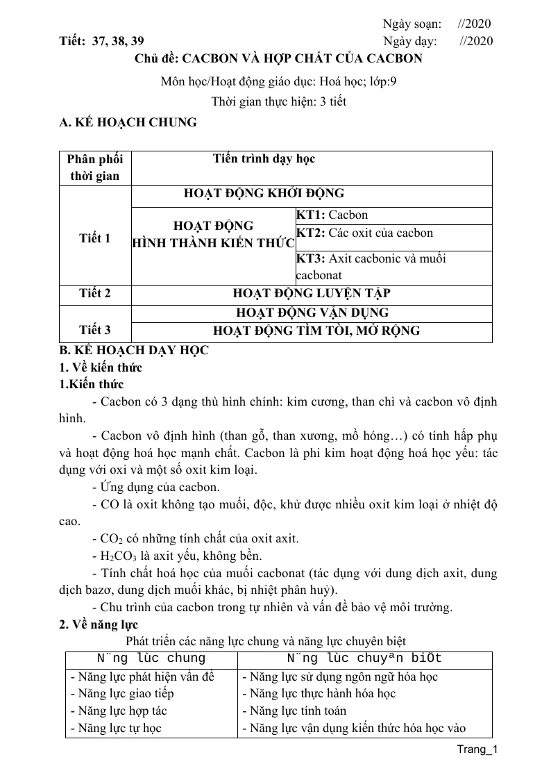 Giáo Án Hóa 9 Theo Công Văn 5512 Học Kỳ 2 Rất Hay