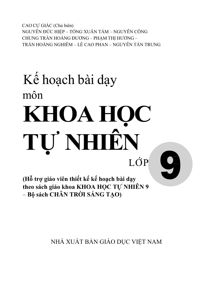Kế Hoạch Bài Dạy Khoa Học Tự Nhiên 9 Cả Năm