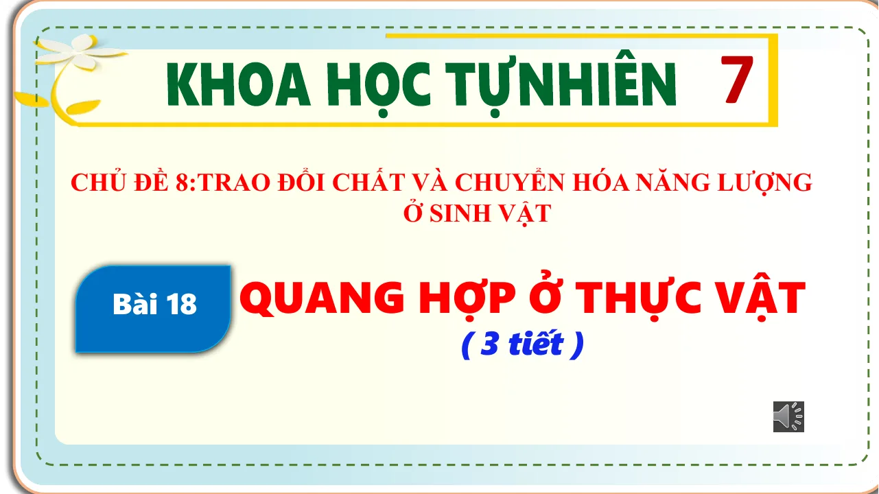 Giáo Án PowerPoint Sinh 7 Bài 18 Quang Hợp Ở Thực Vật
