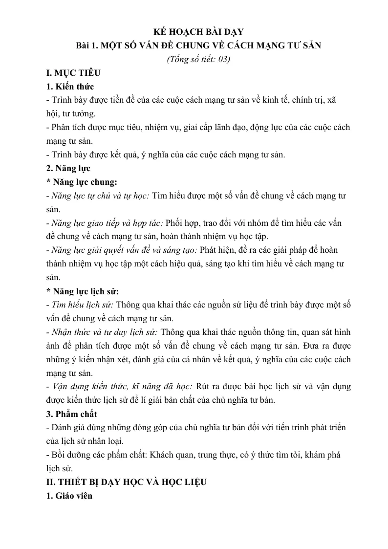Giáo Án Lịch Sử 11 Cả Năm Phương Pháp Mới
