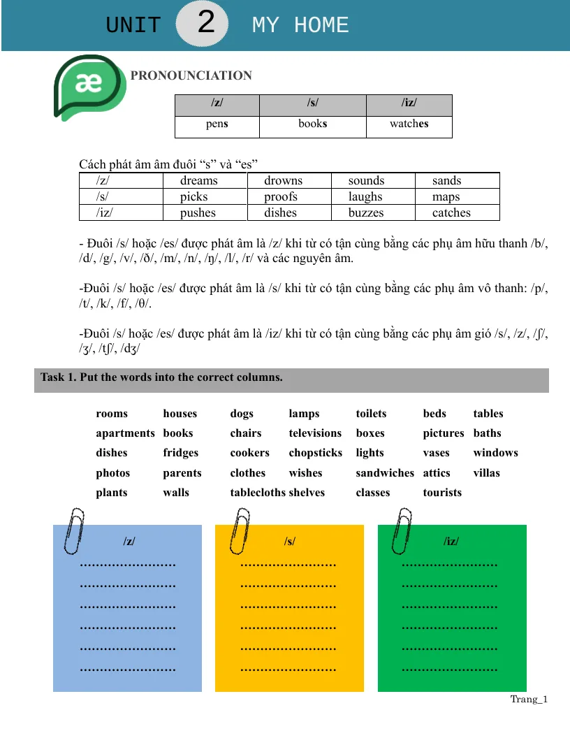 Bài Tập Tiếng Anh 6 Unit 2 My Home Có File Nghe Và